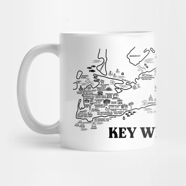 Key West Map Art by fiberandgloss